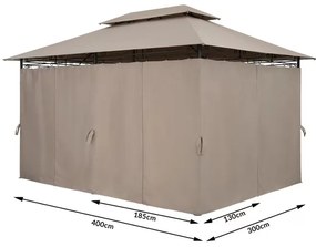 Pergula jardim Topas  3x4m Proteção UV 50+ Taupe