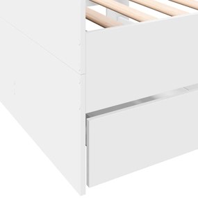 Sofá-cama com gavetas sem colchão 90x190 cm branco