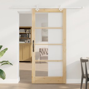 Porta Deslizante vidaXL com Conjunto de Acessórios 93x202 cm Madeira S