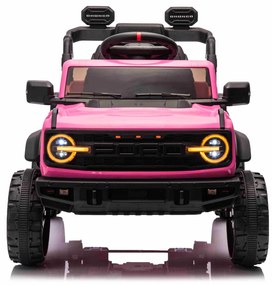 Carro elétrico para crianças 12V Ford Bronco com tração traseira, licenciado (1 Lugar) bateria de lítio, leitor de MP3 com entrada USB, luzes LED Rosa