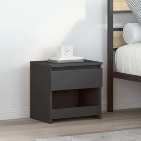 vidaXL Mesa de cabeceira 40x30x39 cm contraplacado cinzento