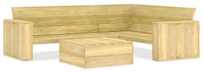 vidaXL 2 pcs conjunto móveis jardim madeira de pinho impregnada