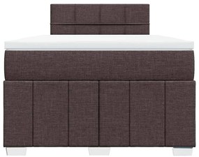 Cama com molas/colchão 120x200 cm tecido castanho-escuro