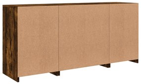 Aparador com luzes LED 142,5x37x67 cm carvalho fumado