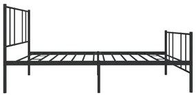 Estrutura de cama com cabeceira e pés 90x190 cm metal preto