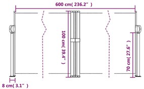 Toldo lateral retrátil 100x600 cm antracite
