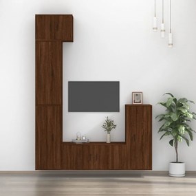 vidaXL Conjunto móveis de TV 5pcs madeira processada carvalho castanho