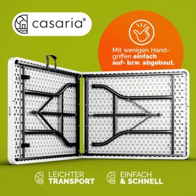 Mesa dobrável de jardim em plástico 220 x 70 x 72 cm Branco