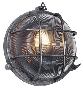 Candeeiro de Parede Exterior Prateado Redondo IP44 - Noutica Industrial