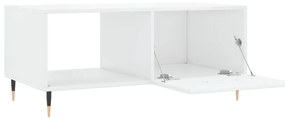 Mesa de centro 90x50x40 cm madeira processada branco brilhante