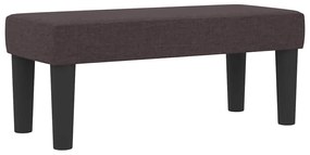 Cama Box Spring com Colchão &amp; Banco Marrom Escuro 90x200 cm Tecido