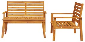 3 pcs conjunto lounge de jardim madeira de acácia maciça