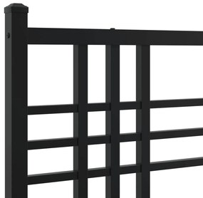 Estrutura de cama com cabeceira e pés 90x200 cm metal preto