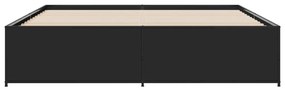 Estrutura de cama 200x200 cm derivados de madeira/metal preto
