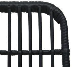 3 pcs conjunto bistrô vime PE preto