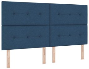 Cama Box com Colchão e LED Azul 180x200 cm, Tecido
