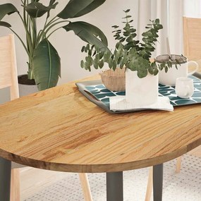 vidaXL Tampo de mesa 120x60x2 cm carvalho maciça oval castanho-claro
