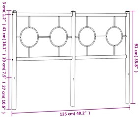 Cabeceira de cama 120 cm metal branco