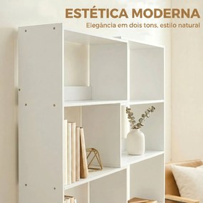 Estante Expansível 5 Níveis Estante para Livros Giratória 350° Largura Ajustável Convertível em L Reta ou Compacta 111,5x23,8x163,7 cm Branco