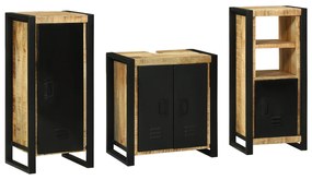 vidaXL Conjunto de Móveis para Banheiro 3 pcs Madeira de manga maciça