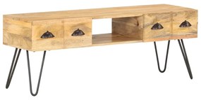 Móvel de TV 120x35x45 cm madeira de mangueira maciça