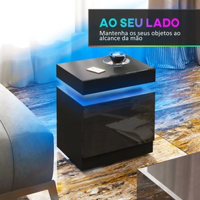 Mesa de Cabeceira com Luz LED Mesa de Cabeceira com Painel de Alto Bri