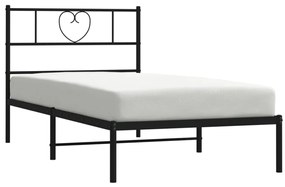 Estrutura de cama com cabeceira 90x200 cm metal preto