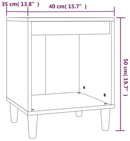 Mesa de cabeceira 40x35x50cm derivados madeira branco brilhante