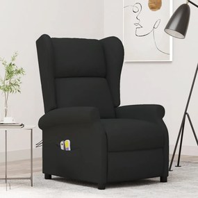 vidaXL Poltrona de massagens elétrica tecido preto
