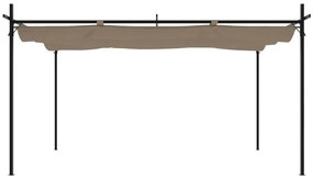 Pérgola com toldo retrátil 395x292x230 cm cor cinza-acastanhado