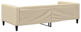 Sofá-cama 100x200 cm tecido cor creme