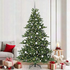vidaXL Árvore de Natal Articulada Artificial Verde 210 cm PVC e Aço