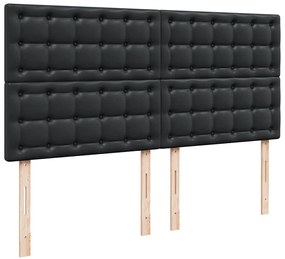 Estrutura de cama otomana com colchão 180x200 cm preta