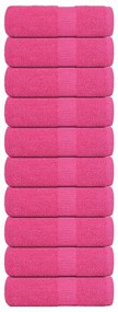 vidaXL Toalhas de bidé 10 pcs 30x50 cm 360 gsm 100% algodão rosa
