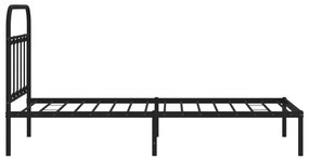 Estrutura de cama com cabeceira 100x190 cm metal preto