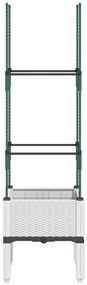 Vaso/floreira de jardim c/ treliça 40x40x142,5 cm PP branco