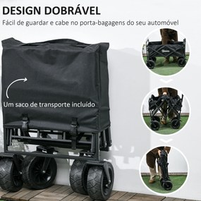 Carrinho de Transporte com Bolsa Térmica Removível Carrinho Dobrável c