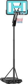SPORTNOW Tabela de Basquetebol Ajustável de 146-236 cm Portátil com Rodas e Base Preenchível com Água ou Areia 71x45x146-236 cm Preto | Aosom Portugal