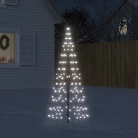 vidaXL LED Árvore de Natal no mastro 200 LEDs Branco Frio 180 cm