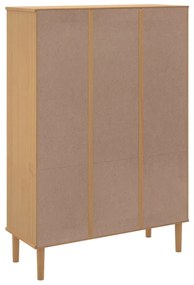 Estante SENJA aspeto de vime 90x35x130 cm pinho maciço castanho
