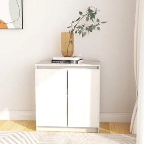 vidaXL Armário de apoio 60x36x65 cm pinho maciço branco
