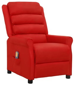 vidaXL Cadeira de massagens couro artificial vermelho tinto