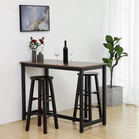 Mesa de bar de design industrial 120 x 60 x 90 cm Castanho vintage