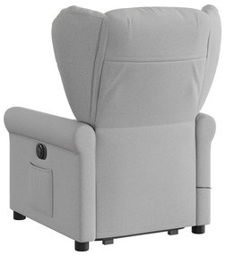 Poltrona elétrica elevatória massagens tecido cinzento-nublado
