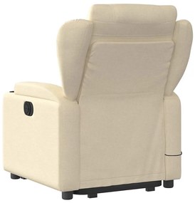 Poltrona elétrica elevatória massagens tecido creme