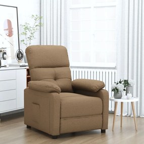 vidaXL Cadeira reclinável tecido castanho
