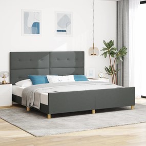 Estrutura de Cama vidaXL Cinza Escuro 200x200 cm em Tecido