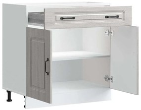 Armário baixo cozinha Kalmar madeira engenharia sonoma cinzento