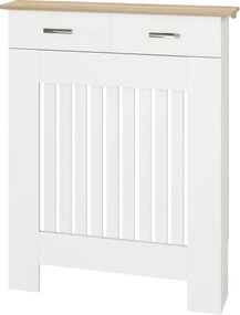 Cobertura para Radiador com Gaveta, 78 x 19 x 97 cm, Design Anti-Tombamento, Branco