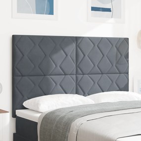 Cabeceira Design de Blocos de Diamante Cinza Escuro 160 cm Veludo